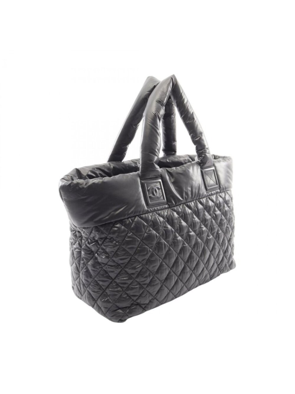 ★SOLD★ Chanel Tote Coco Cocoon MM Black Nylon Leather - Picture 2 of 9